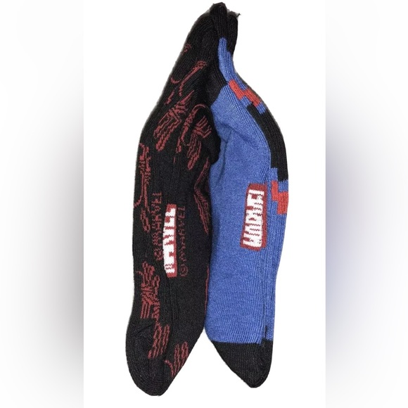 Spider-Man Crew Socks 2 Pair Men 6-12 Blue Red w Logo NEW! Marvel Avengers Venom - Picture 5 of 8